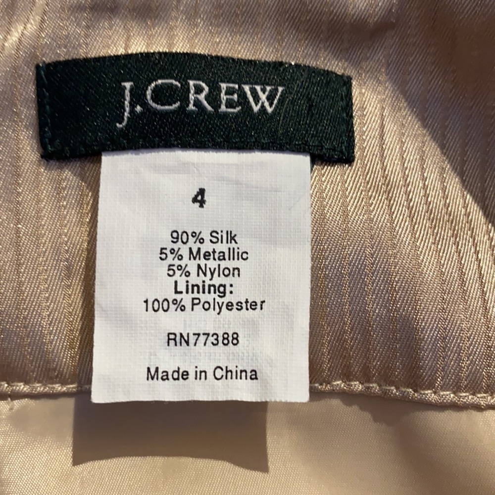 J. Crew Frosted Jacquard Silk Pencil Skirt in Gold Glitter size 4 20112 - Picture 12 of 16